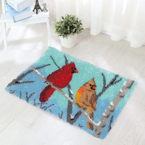 Latch Hook Kits Rug, Cardinal Crocheting Carpet Rug with Printed Canvas for Kids Adults Beginners, 20.5X15 Inch 2 - Cardinal 6 51 o2gnx mL. AC