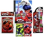 Miraculous Ladybug Writing Stationery Set- Diary with Lock, Composition Book, Notepads, 6pk Pencils