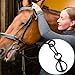 4 Sets Horse Tie Ring, Horse Tack and Supplies, Safe Horse Accessories Training Equipment with Eye Bolt and Snaps Saddle Black