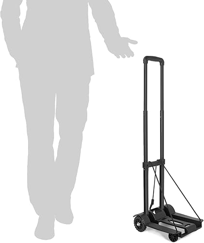 Miniatura 8 de Carro de mano plegable con 2 ruedas con mango ajustable para mudanza, viajes, uso en la oficina