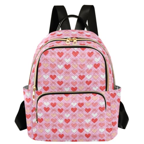 Mochila casual para mujer talla S estampada color melocotón con lazos