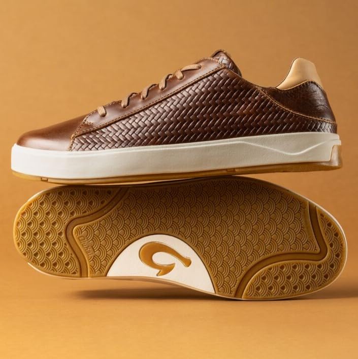 Image of OluKai Lae'ahi Li 'Ili Men's Waterproof Leather Sneaker, Versatile & Casual Everyday Shoe, All-Day Comfort & Support, Enhanced Grip & Traction