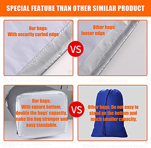 3-Pack Large Travel Laundry Bag, Dirty Clothes Storage Bag With Drawstring, Organizer Waterproof And Heavy Duty Stitching, Idea For Store Clothes, Blankets, Toys (Silver, Mixed Size) #TOP1