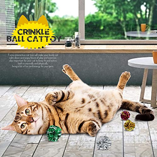 Bestsupplier 25 Pack Crinkle Balls Cat Toys - Original Mylar Crinkle Balls Cat Toys（Random Color） #TOP4