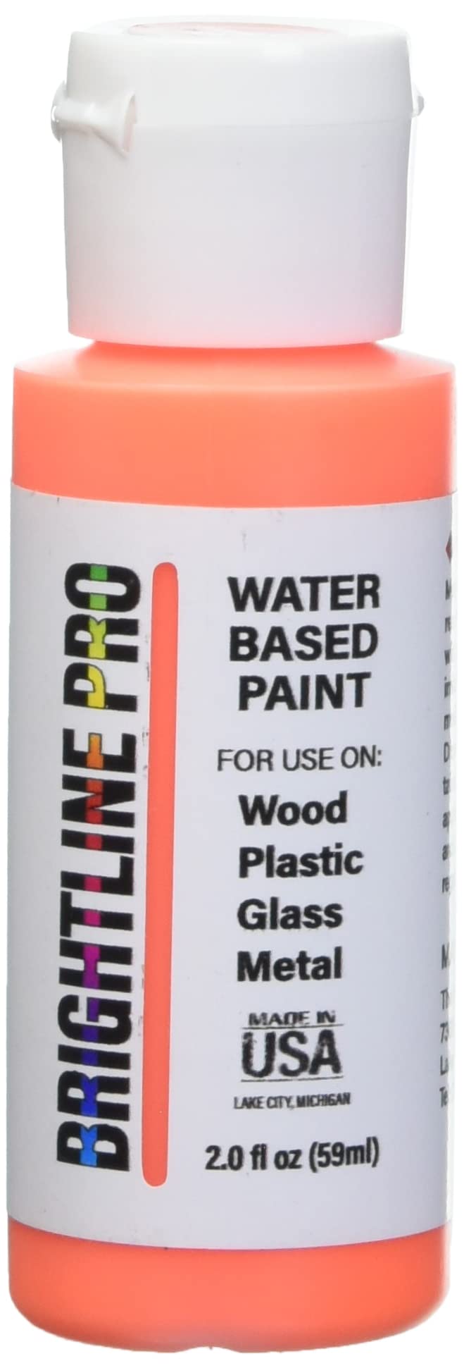 Brightline Pro, 2 OZ Water-Based paint, Neon Orange