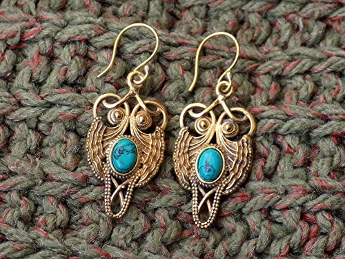 Turquoise Brass Earrings Designer Floral Traditional Earring Jewellery Boho Earrings Tribal Earrings Dangles #TOP7