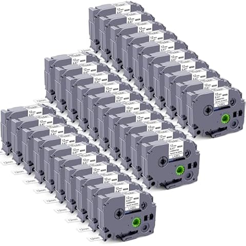 30-Pack Replacement for Brother P-Touch Label Tape TZe-231 TZ-231 TZe TZ Tape Laminated White Label Maker Tape Compatible with Brother Label Maker PT-D200 PT-D210 PTH100 PT-D400, 1/2" x 26.2' Cover