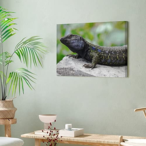 Art Posters Animal Black Lizard Wall Posters Wall Art Paintings Canvas Wall Decor Home Decor Living Room Decor Aesthetic Prints 24X32Inch(60X80Cm) Frame-Style #TOP5