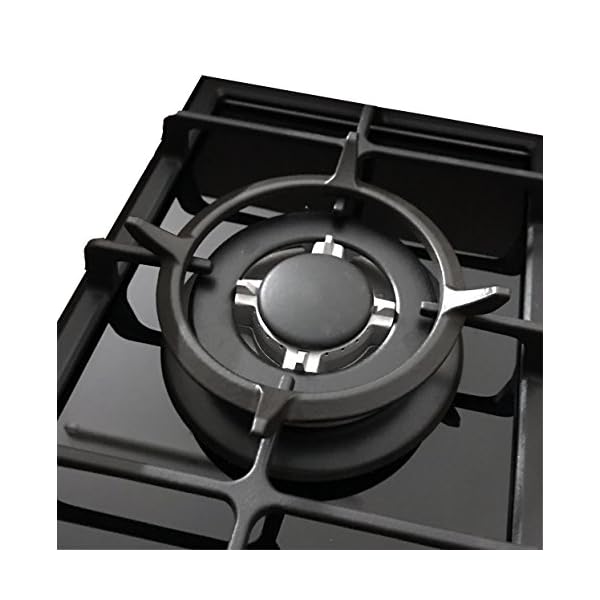 Phönix 102GBT Gaskochfeld Glas Gaskocher 2 flammig, Guss Wok-Aufsatz + Herdkreuz – Bild 3