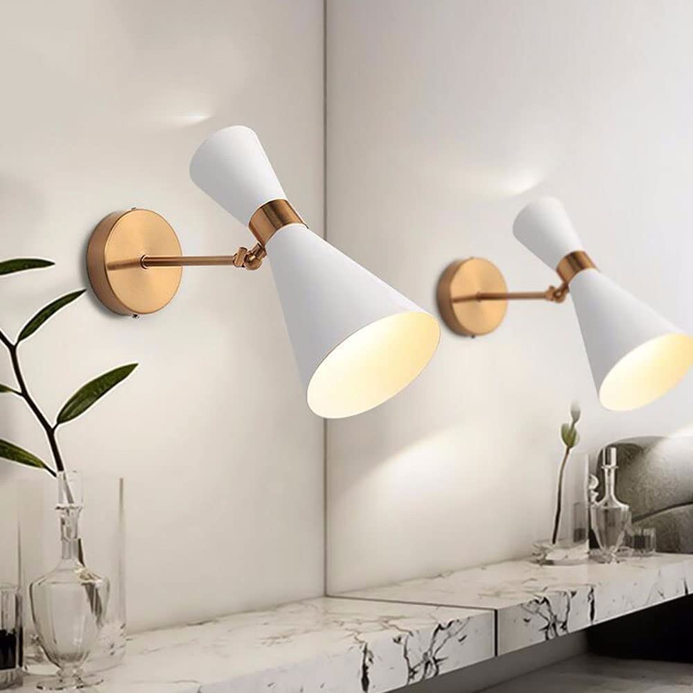 Luxus Wandleuchten Schlafzimmer Nachttischwandleuchte Leselampe Buchlampe Nordic Wohnzimmer Innendekoration Wandleuchte Flur Gang Nacht Wandleuchte Bekleidungsgeschäft Kreative LED-Beleuchtung(Weiß)