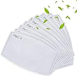 50Pcs Filtro a Carbone Attivo PM2,5, 5 Strati sostituibili Anti-Appannamento,Filtro Protettivo per Bocca per Esterni