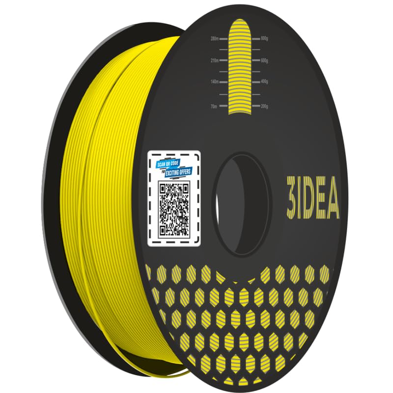 Image of 3Idea Premium PLA+ Yellow White 3D Printer Filament 1.75mm Dimensional Accuracy + /- 0.03mm Net Weight -750 Grams