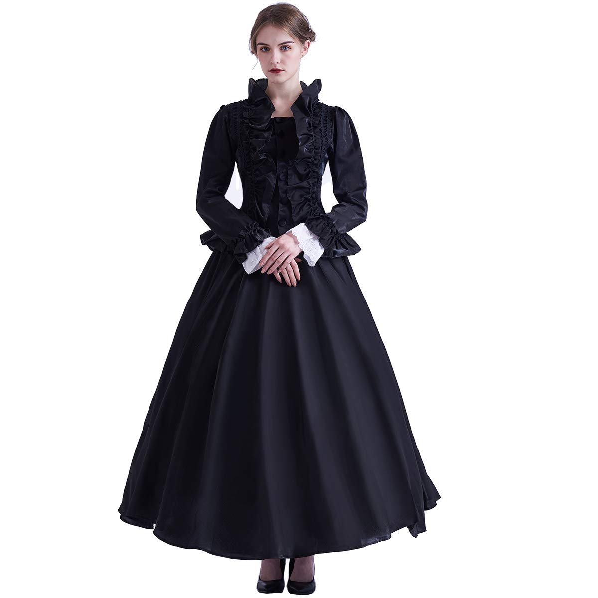 GRACEARTWomens Medieval Victorian Fancy Dresses with Crinoline Palace Royal Masquerade Vintage Costume