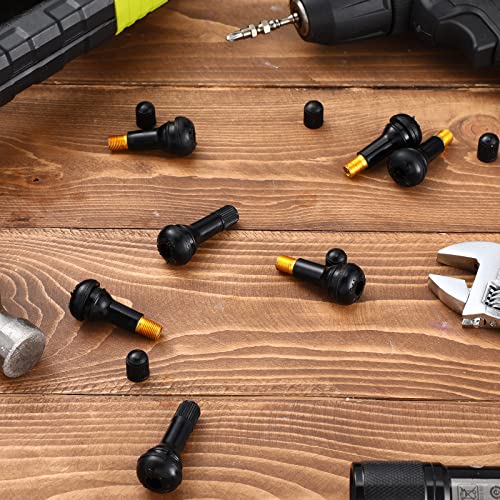 Image of Tallew 150 Pieces TR413 Tire Valve Stems, Rubber Snap-in Tubeless, Black