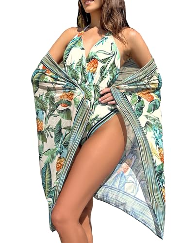 Maillot de bain galbant une pièce tropical Floerns confort triangle