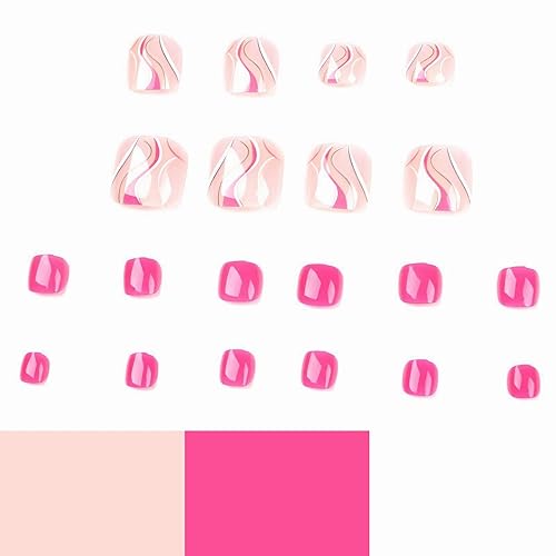 Miniatura 5 de MISUD Uñas postizas brillantes a presión, pegamento blanco en las uñas de los pies de los pies, mariposa azul, uñas acrílicas de gel en uñas