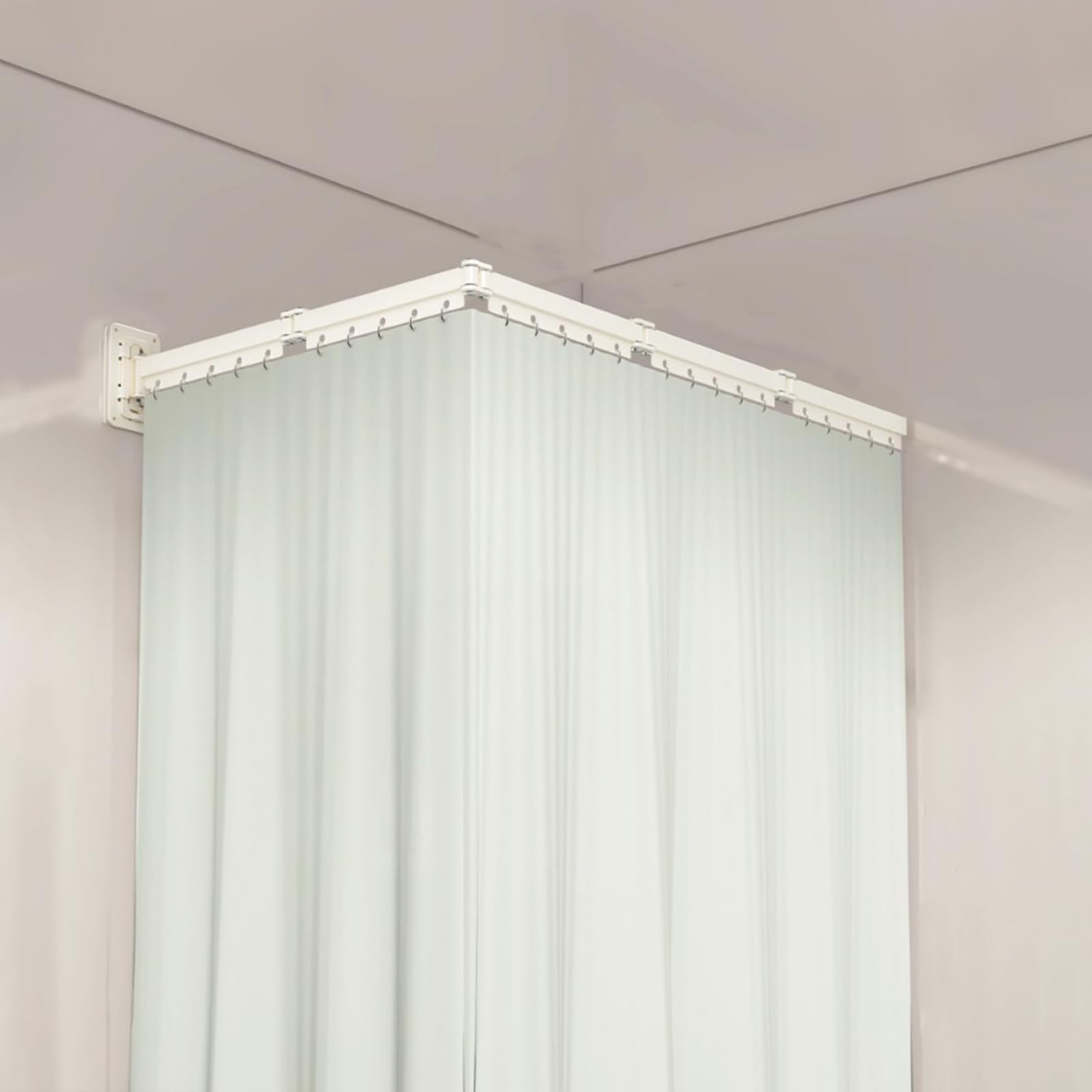 GLDYTVF No-Drill Foldable Shower Curtain Rod Wall-Mounted Adjustable & Easy to Install Includes Shower Curtain Perfect for Bathtubs & Showers Space-Saving Design