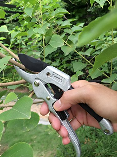 Gonicc 8" Professional Sk-5 Steel Blade Sharp Anvil Pruning Shears (Gpps-1001),Less Effort. Pruning Scissors, Bonsai Cutters #TOP4