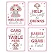 Pink Elephant Baby Shower Table Decorations Signs - Centerpiece Decor Supplies for Girls