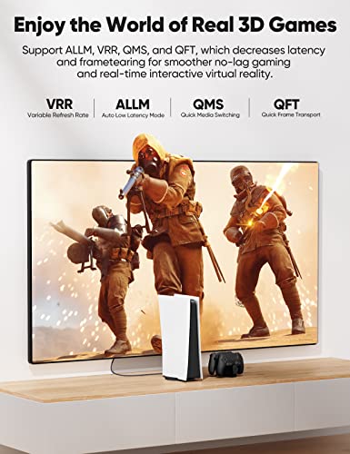 Image of Highwings 8K60HZ HDMI Fiber Optic Cable 2.1 100FT Long, Unidirectional 48Gbps High Speed HDMI Cord 4K120Hz HDCP Compatible for Monitor Roku