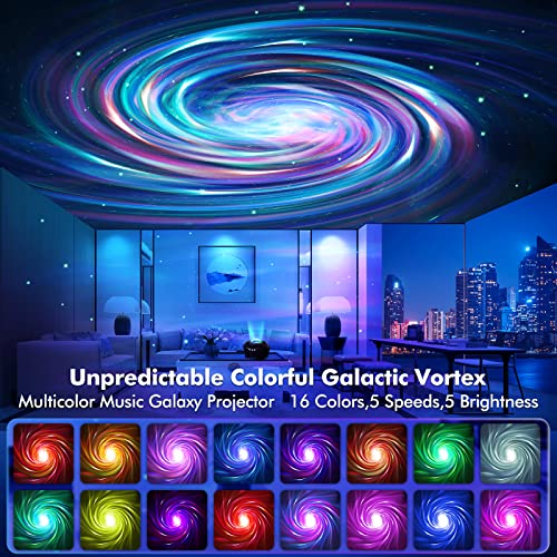 6-In-1 Galaxy Projector 2.0, Seianders Star Moon Projector, Aurora Projector With Changing Nebula Galaxy, Bluetooth Speaker & Remote Control, Night Light Projector For Kids Adults, Ceiling (Black) #TOP1