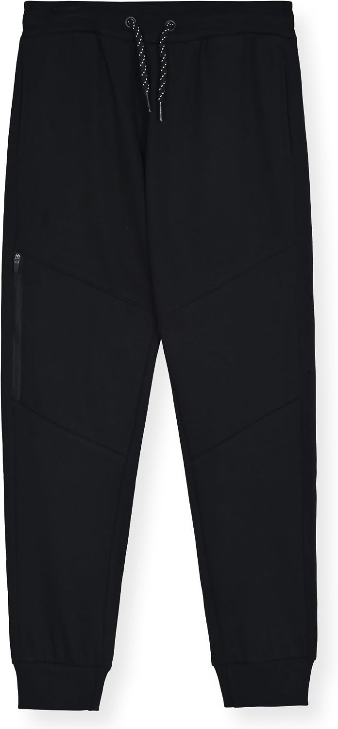 TONY HAWK Boys Fleece Jogger Sweatpants with Zipper Pockets 2-Pack Pull on Pants for Kids