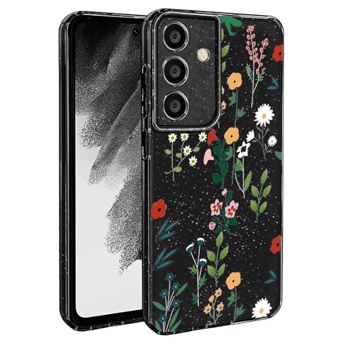 BEENTRYS Blumen Handyhülle für Samsung Galaxy A54 5G,Glitzer Floral Aesthetic Design Frauen Mädchen Stoßfeste Weiche TPU...