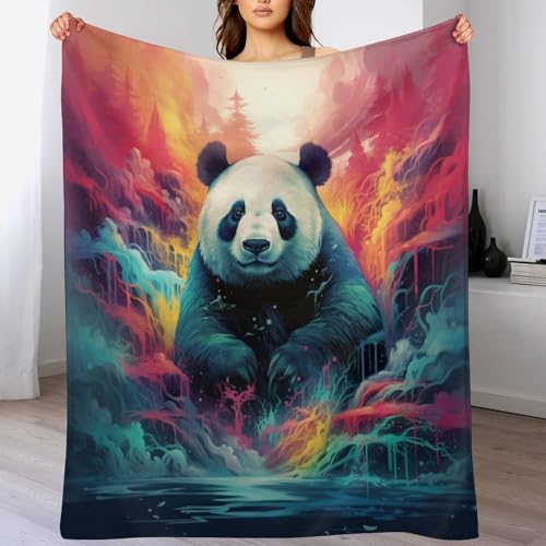 Couverture jeté flannel panda confortable contre le froid