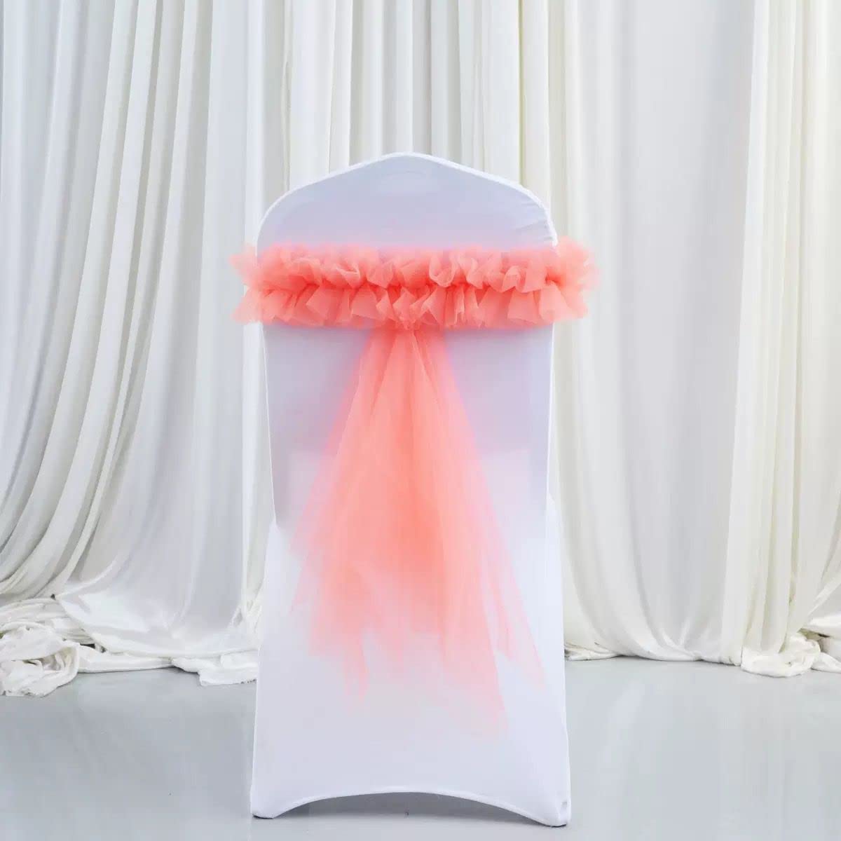 50 Stück Spandex Organza Stuhl Schärpe Schleife für Hochzeit Party Event Bankett Heimdekoration Stuhl Schärpen Knoten