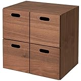 無印良品 スタッキングチェスト・引出し・4個/ウォールナット材 幅37×奥行28×高さ37cm 02554095