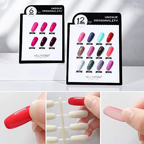 Noverlife 600Pcs Flat False Nail Tips For Nail Color Display Book, Fake Nail Art Tips For Uv Gel Polish Nail Color Swatches Samples Organizing Tabletop Display Board Nail Salon Practice #TOP3