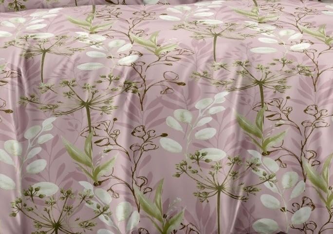 Image of DECOR2ADMIRE 300 TC Super King Size Glace Cotton Printed Bedsheet with 2 Pillow Covers - 108 inch x 108 inch (275cm x 275cm) - Available in Multiple Elegant Designs (Blush Botanical Elegance)