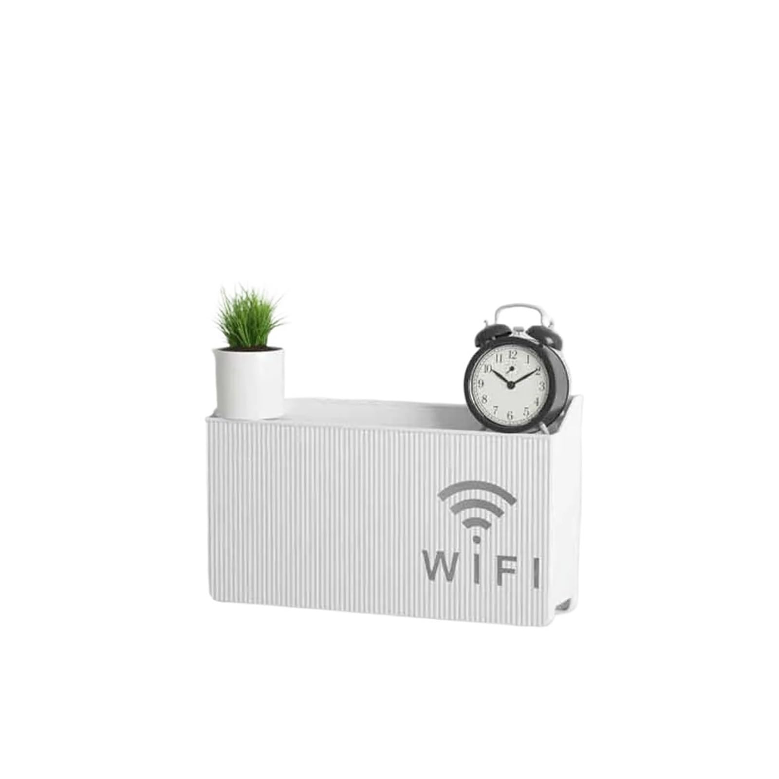 Sqqcreato White Wifi Router Storage Box Bins Wall Mounted Router Box Office Media Decor Console Wifi Wireless Storage Boxes Bracket Hangings Shelf(White)