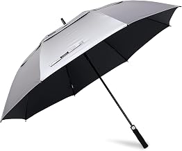 G4Free 46/54/62/68/72/80 Inch UV Protection Windproof Sun and Umbrella Golf Umbrella Auto Open Double Canopy Ventilated Plus Size for Men and Women