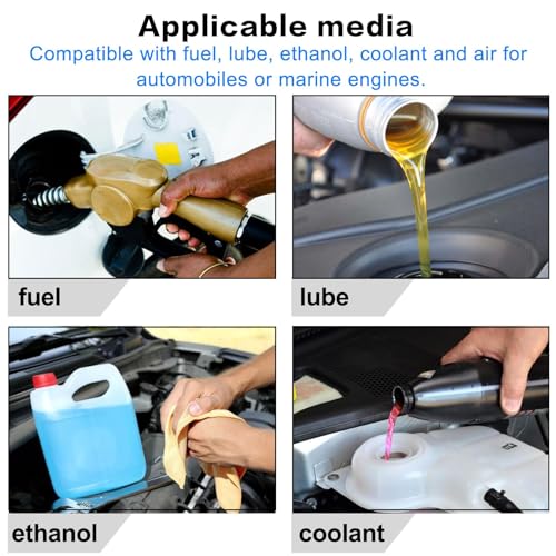 Image of SecosAutoparts 8AN-20FT Fuel Line Hose Kit 8AN-20FT Nylon Braided Fuel Line Hose Fitting with 10 Pcs Swivel Fuel Hose Fitting Adapter Kit