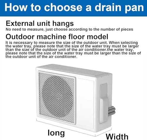 Durable Stainless Steel AC Drip Pan - Water Collector for Window Air Conditioner, Outdoor HVAC Condensate Tray, Essential Drain Kit Accessory,84x38x3cm-Hose10m