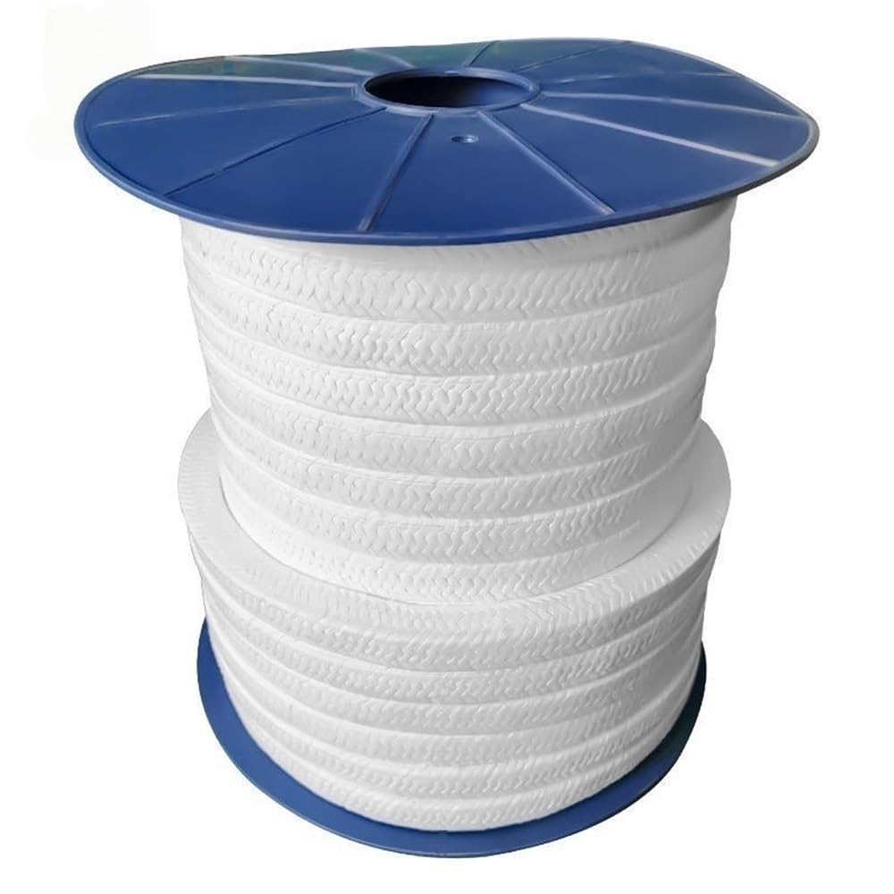 Corda in fibra di vetro per stufe, Guarnizione di compressione intrecciata in PTFE bianco, larghezza da 4 x mm a 20, lunghezza 1 M/2 M | 2MX20MMX20MM