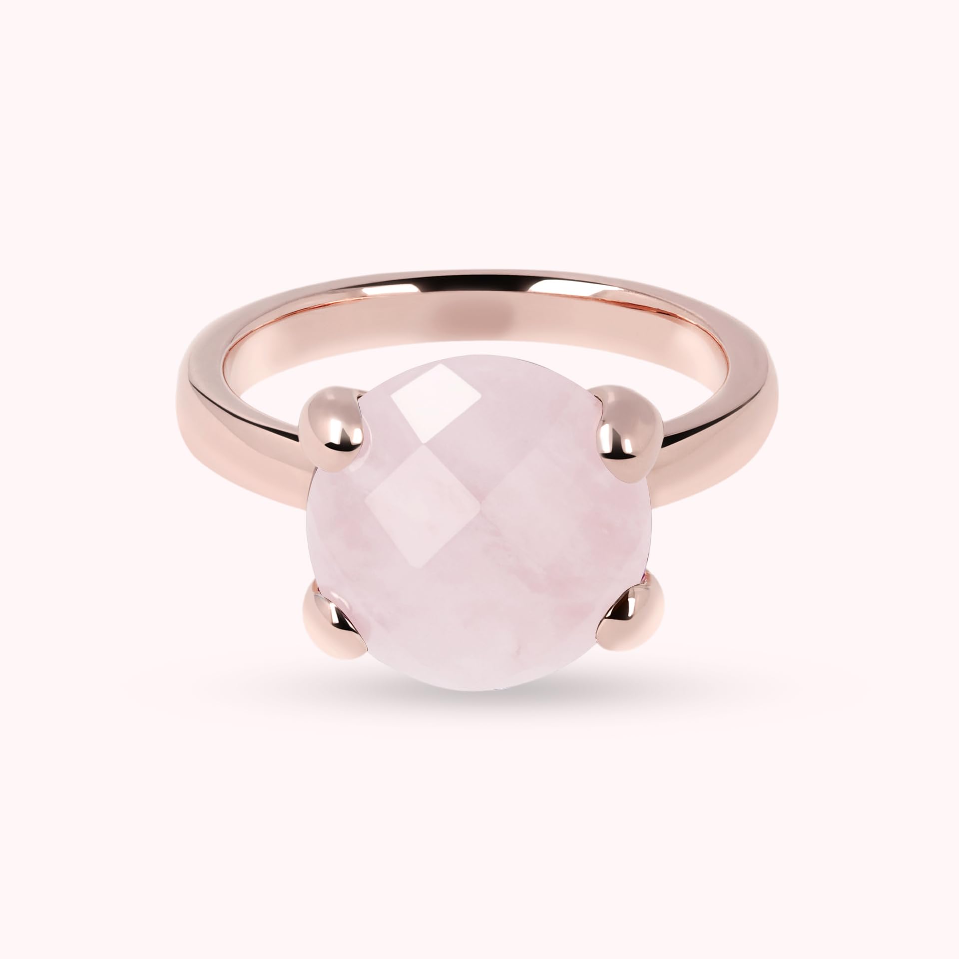Bronzallure Anello Donna Oro 18k – Anello Cocktail con Quarzo Rosa – Gioielli Donna – Regali Anniversario per Lei – Idea Regalo Anniversario Matrimonio, Amica, Fidanzamento, Festa Mamma