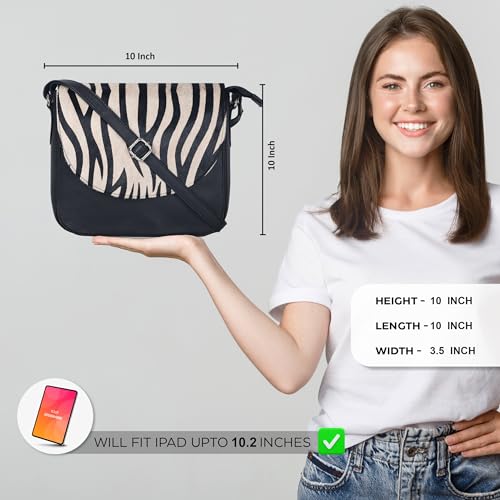 Image of Genuine Leather Shoulder Crossbody Purse For Women with Adjustable Strap, Mobile Pocket & Outside & Inside Zipper