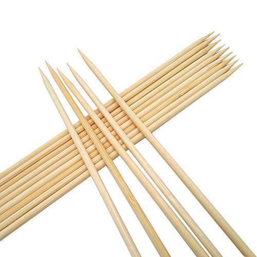 Image of Deera 12 Inch Bamboo BBQ Skewers Pack of 100 - 5mm Thick Heavy Duty Grilling Sticks - Splinter-Free Smooth - Eco-Friendly Disposable
