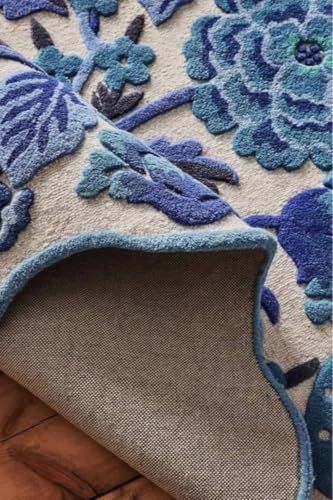 Image of Handmade Tufted Irregular Shape Wool Area Rug Botanical Design, Thick & Soft Carpet for Living Room, Bedroom Hall Room Color Multi Size 6X8 feet (180x240cm)