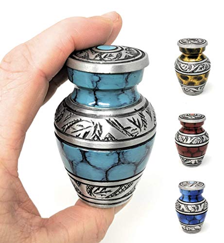 Hydra Small Blue Aluminum Keepsake Cremation Urn | Choose From Unique Colors |