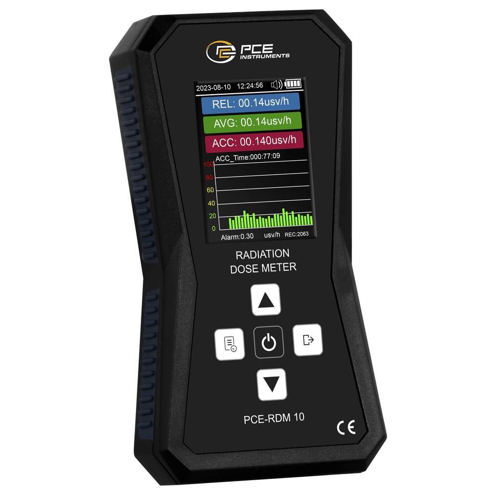 PCE Instruments PCE-RDM 10 Tube compteur de Geiger-Müller Radiation: Rayons X signal sonore d'avertissement, avec fonct