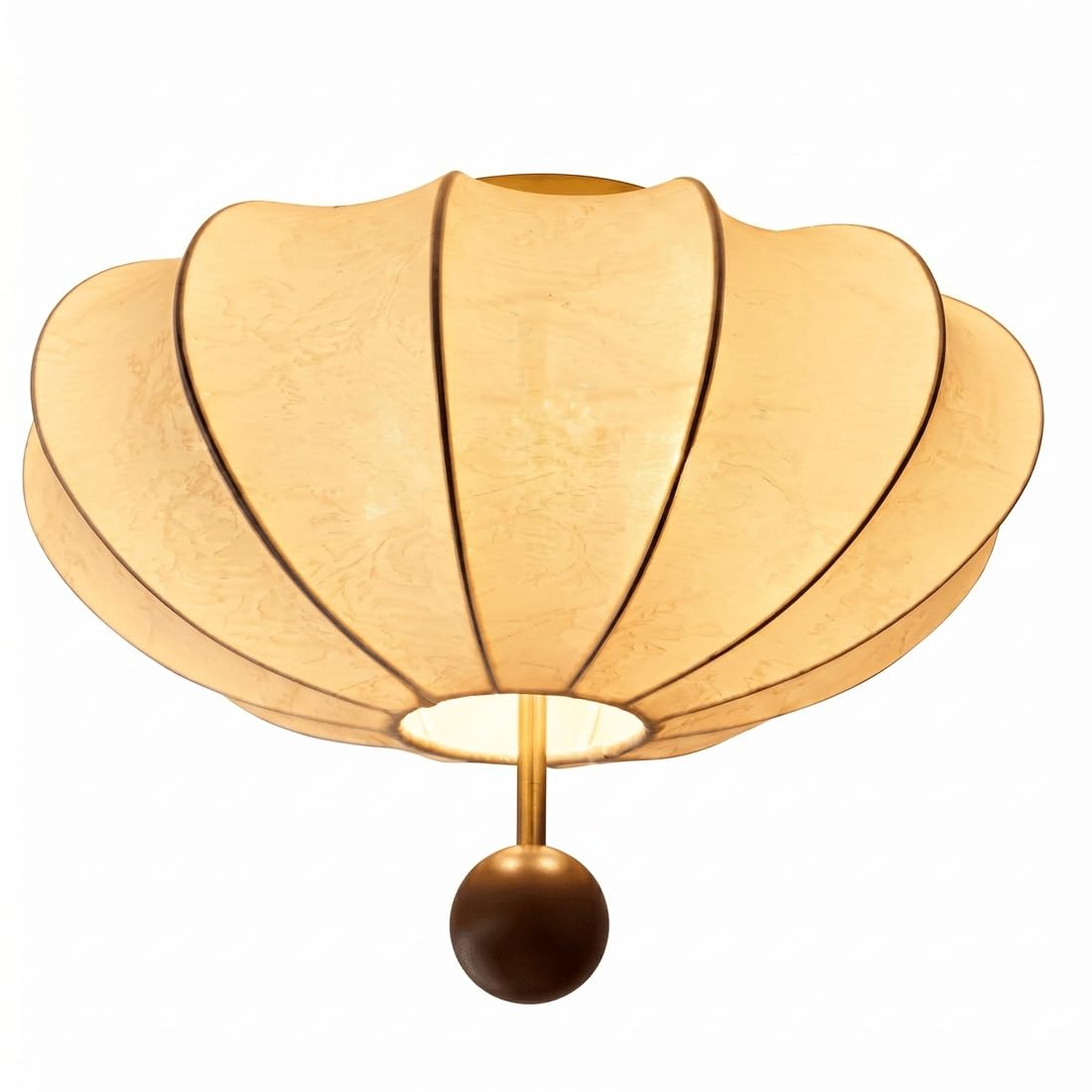 Francuska lampa sufitowa z tkaniny z połowy wieku, orientalna lampa podtynkowa Zen z dekoracją z litego drewna, oświetlenie w stylu art deco, do sypialni, salonu, gabinetu, przedszkola, przedpokoju