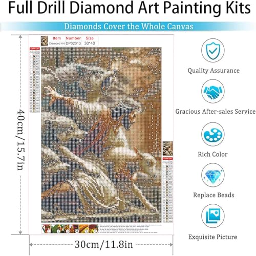Image of ARPADAMO Diamond Art Kits for Adults,5D Jesus and Wolf Diamond Painting DIY Religious Diamond Art Diamond Painting Kits for Adult,Round Full Drill Diamonds, Diamond Art Kits for Home Decor-12x16inch