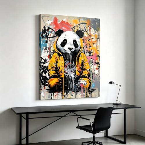 Panda graffiti urbain affiche animal style rue pour une décoration dortoir moderne