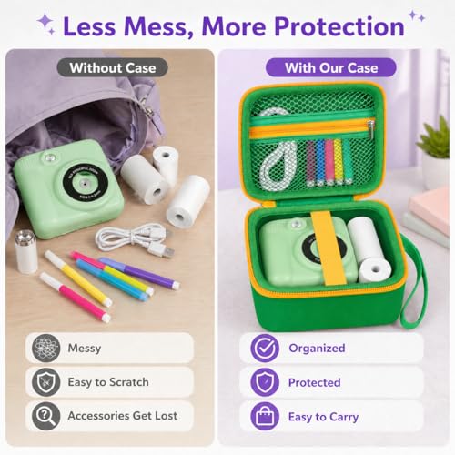 Funda para cámara instantánea para niños PAIYULE verde miniatura 4