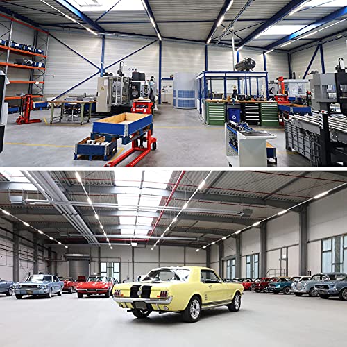 Barrina LED Shop Light, 8FT 72W 9000LM 5000K, Daylight White, V Shape, Clear Cover, Hight Output, Linkable Shop Lights, T8 LED Tube Lights, LED Shop Lights for Garage 8 Foot with Plug (Pack of 4) - Image 3