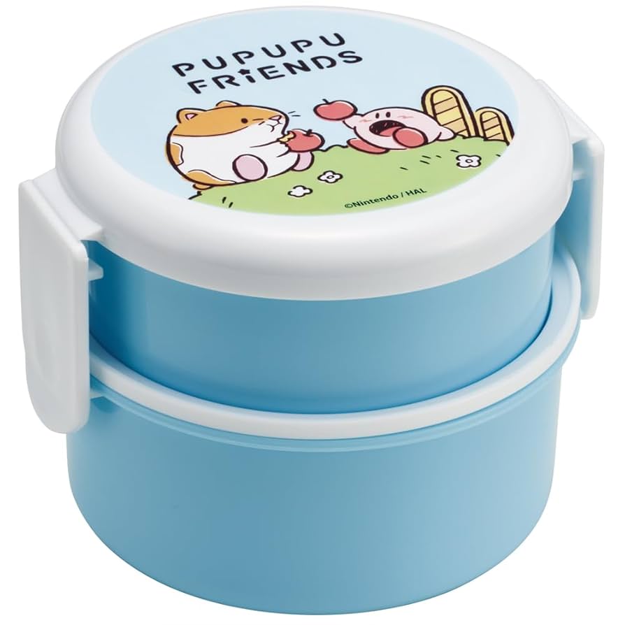 スタルヒン丸めんこ　２種 抗菌丸型ランチボックス2段(フォーク付) PEANUTS オーケストラ