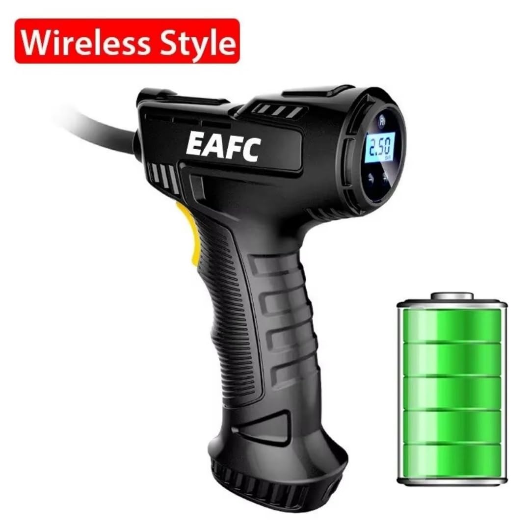 Compresor Aire Portatil 150PSI 120W - Inflador Ruedas Coche Recargable USB-C, con Pantalla LCD y Luz LED, Hinchador Electrico para Moto/Bicicleta/Balones y Etc